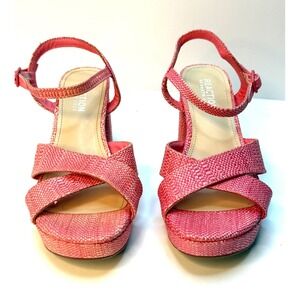Kenneth Cole Reaction WomeN Reeva Platform Heeled Dress Sandal Poppy Size 6 NWOT